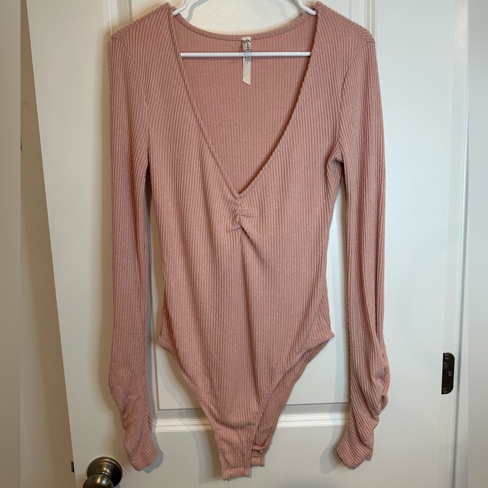 V neck long sleeve bodysuit